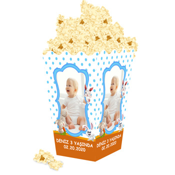 Sevimli Tavşanlar Temalı Popcorn Kutusu