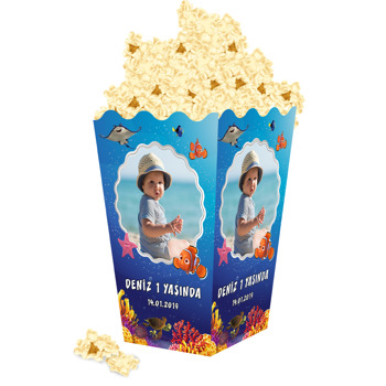 Sevimli Turuncu Balık Temalı Popcorn Kutusu