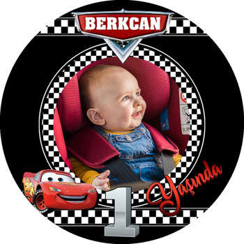 Şimşek Mcqueen 1 Yaş Temalı Sticker