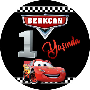 Şimşek Mcqueen 1 Yaş Temalı Sticker