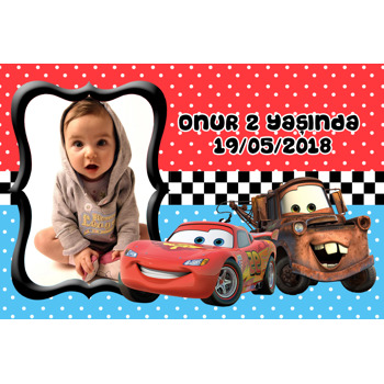 Şimşek Mcqueen 2 Temalı Doğum Günü Magnet