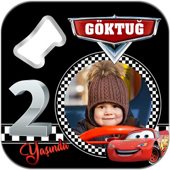 Şimşek Mcqueen 2 Yaş Temalı Kare Magnet Açacak