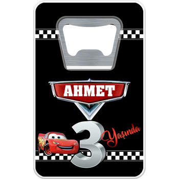 Şimşek Mcqueen 3 Yaş Temalı Dikdörtgen Magnet Açacak