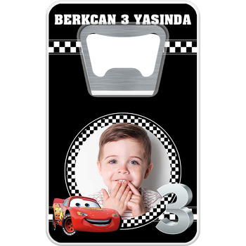 Şimşek Mcqueen 3 Yaş Temalı Resimli Dikdörtgen Magnet Açacak