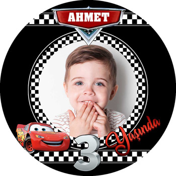 Şimşek Mcqueen 3 Yaş Temalı Sticker