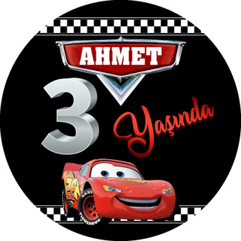 Şimşek Mcqueen 3 Yaş Temalı Sticker