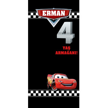 Şimşek Mcqueen 4 Yaş Temalı Hediyelik Kart