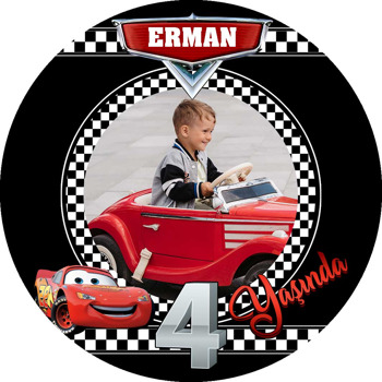 Şimşek Mcqueen 4 Yaş Temalı Sticker