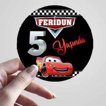 Şimşek Mcqueen 5 Yaş Temalı Sticker