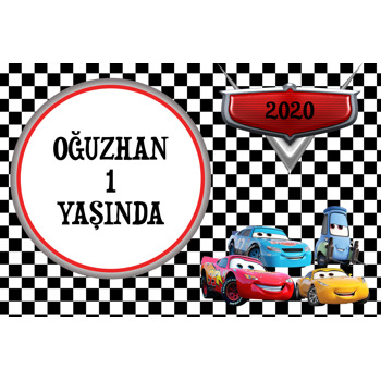 Şimşek Mcqueen Çerçeveli Temalı Doğum Günü Magnet