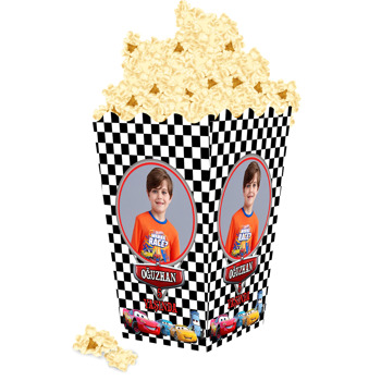 Şimşek Mcqueen Çerçeveli Temalı Popcorn Kutusu