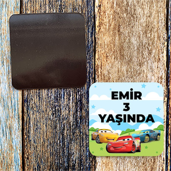 Şimşek Mcqueen Orman Temalı Doğum Günü Magnet