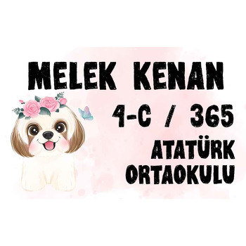 Şirin Beyaz Köpek Temalı Defter Etiketi