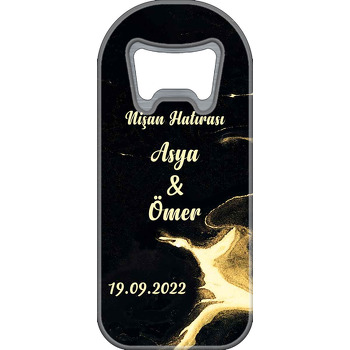 Siyah Mermer Efekt ile Sarı Gold Sim Temalı Uzun Magnet Açacak