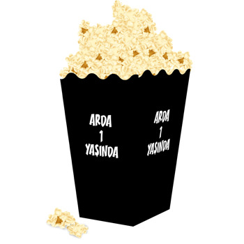 Siyah Renk Temalı Popcorn Kutusu