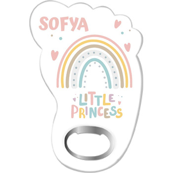 Soft Gökkuşağı ile Little Princess Temalı Ayak İzi Magnet Açacak