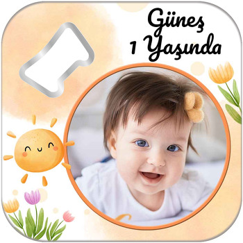 Soft Güneş ile Laleler Temalı Kare Magnet Açacak