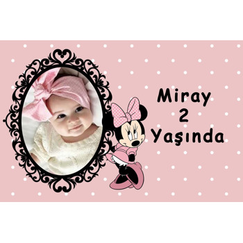 Soft Minnie Mouse Temalı Doğum Günü Afiş