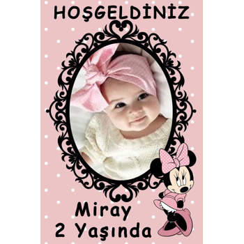 Soft Minnie Mouse Temalı Doğum Günü Afiş