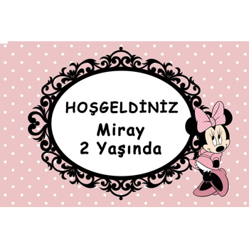 Soft Minnie Mouse Temalı Doğum Günü Afiş
