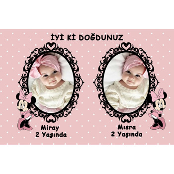 Soft Minnie Mouse Temalı Doğum Günü Magnet