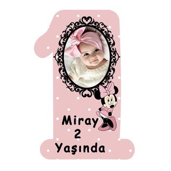 Soft Minnie MouseTemalı Doğum Günü Magnet