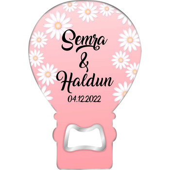 Soft Pembe Fonda Beyaz Papatyalar Temalı Balon Magnet Açacak