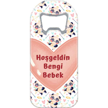 Soft Pembe Kalp ile Panda Fon Temalı Uzun Magnet Açacak