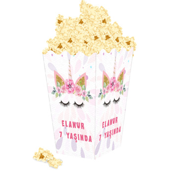 Soft Pink Unicorn Temalı Popcorn Kutusu