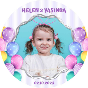 Soft Renkler ile Desenli Balonlar Temalı Sticker