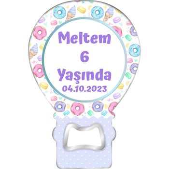 Soft Renklerle Donut Macaron ile Dondurma Temalı Balon Magnet Açacak