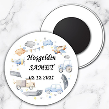 Soft Taşıtlar Temalı Daire Plastik Magnet