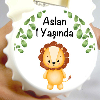 Soft Tonlarda Aslan Temalı Kapak Şekilli Magnet Açacak