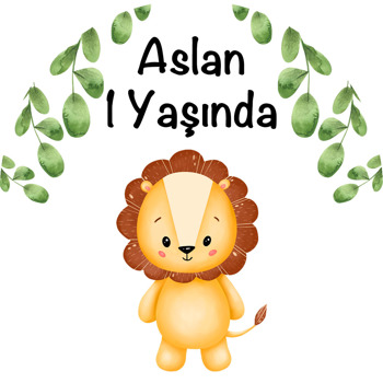 Soft Tonlarda Aslan Temalı Sticker