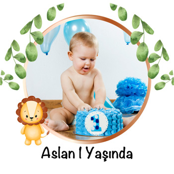 Soft Tonlarda Aslan Temalı Sticker