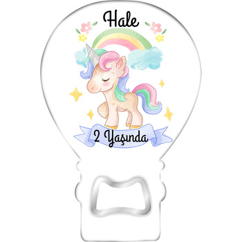 Soft Unicorn ile Gökkuşağı ve Çiçekler Temalı Balon Magnet Açacak