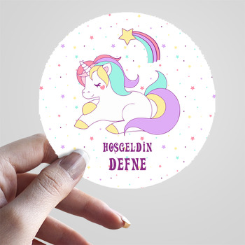 Soft Unicorn ile Yıldızlar Temalı Sticker