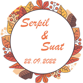 Sonbahar Yaprakları ile Beyaz Çerçeve Temalı Sticker