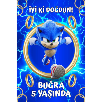 Sonic Ring Temalı Doğum Günü Afiş