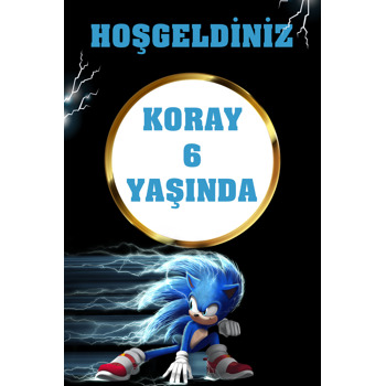 Sonic Temalı Doğum Günü Magnet