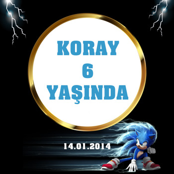 Sonic Temalı Kare Parti Afiş