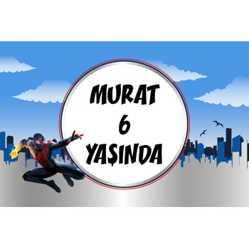 Spiderman Miles Morales Temalı Doğum Günü Afiş