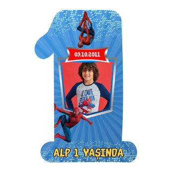 Spiderman Temalı Doğum Günü Magnet