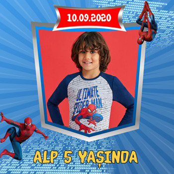 Spiderman Temalı Kare Parti Afiş