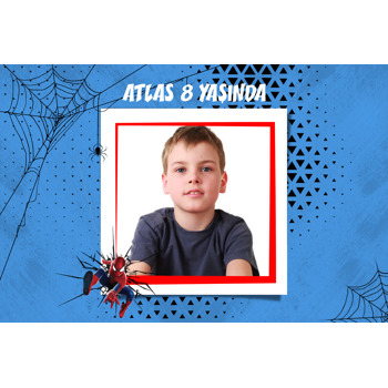 Spiderman Temalı Plastik Doğum Günü Magnet