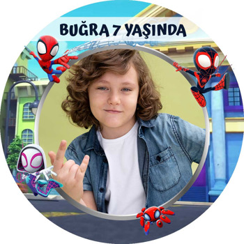 Spidey Örümcek Adam Temalı Akrilik Daire Magnet