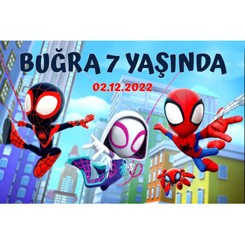 Spidey Örümcek Adam Temalı Doğum Günü Afiş