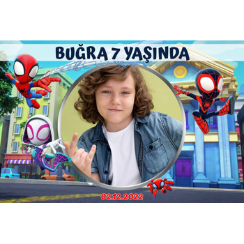 Spidey Örümcek Adam Temalı Doğum Günü Afiş