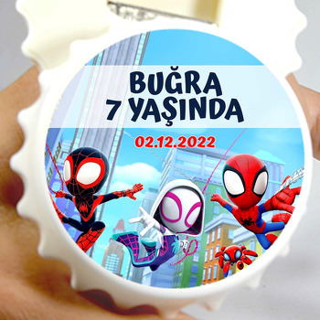 Spidey Örümcek Adam Temalı Kapak Şekilli Magnet Açacak