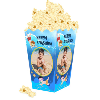 Su Altı ve Yüzücüler Temalı Popcorn Kutusu